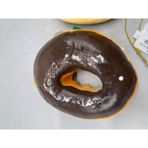 Kurt Adler sweet scoops chocolate donut ornaments set of 2 squishy 3.5" READ NEW - Picture 2 of 7